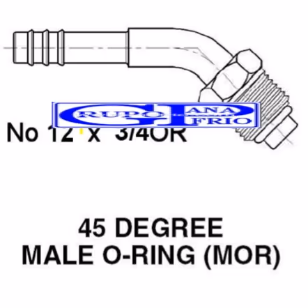 GP Fitting Macho O-ring Semicurvo 5/8" GP FT2792 Colombia