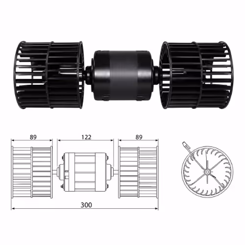 GP Motor 2 ejes con Blower 200W/24V (300x105mm) GP MT3026 Colombia