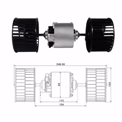 GP Motor 2 ejes con Blower 200W/24V (278x104mm) GP MT3058 Colombia